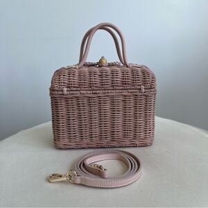 Ulla Johnson Perle Wicker Basket Bag - Pink